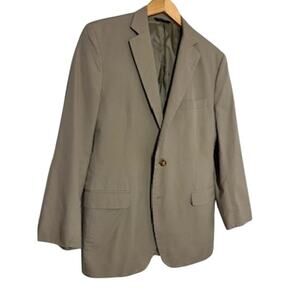 Brooks Brothers Men's sz 41R Brookscool Poplin Sports Coat Tan Cotton-Poly